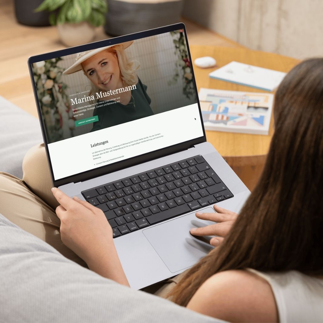 Onepager Website Beispiel auf Laptop – professionelle Webpräsenz für Selbstständige